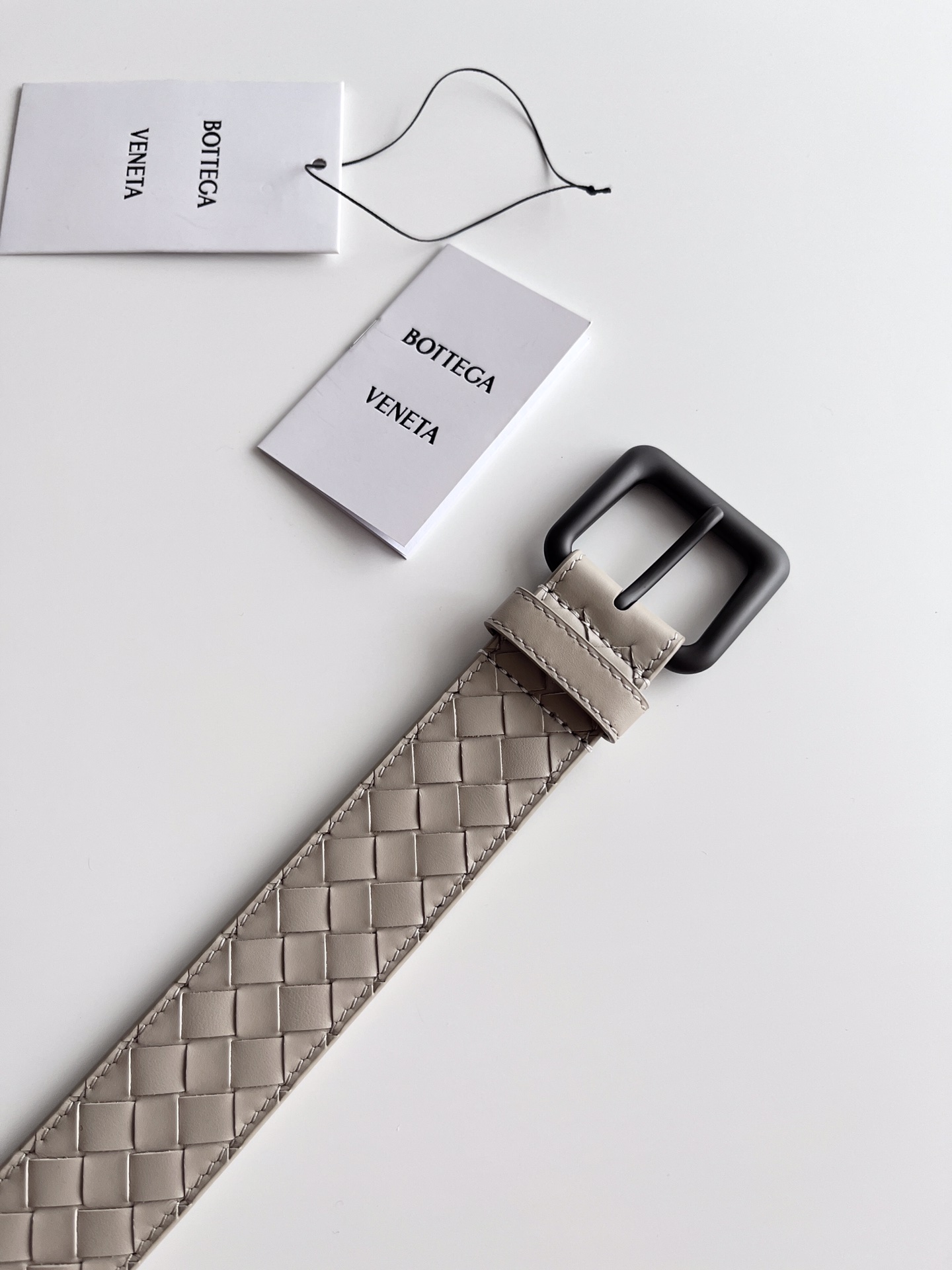 Bottega Veneta frosted pin buckle woven cowhide double-sided belt 3.5cm wide