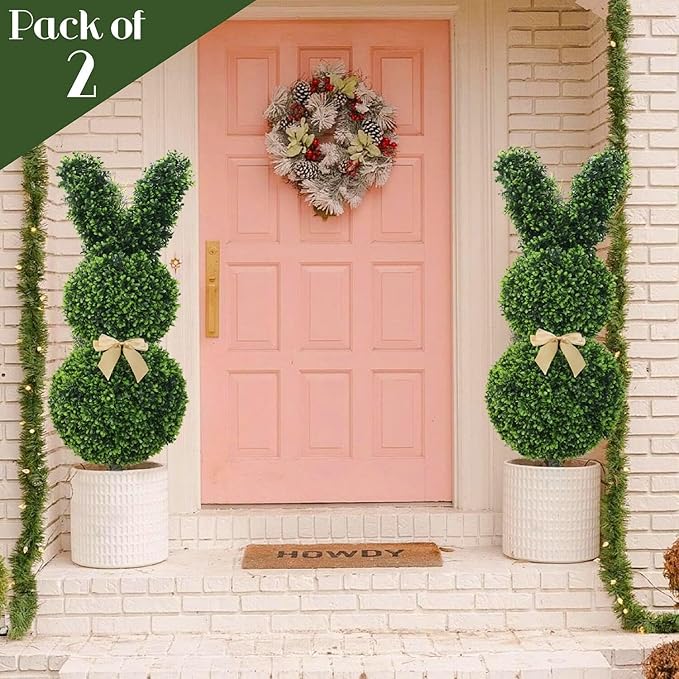 🐰Handmade Rabbit Shaped Topiary Trees💥The cutest bunny decoration🌳