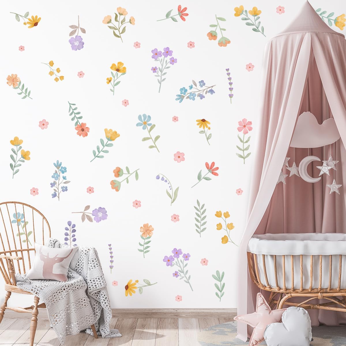 💖Last Day 49% OFF💖8 Sheets Removable Colorful Wildflower Wall Decal