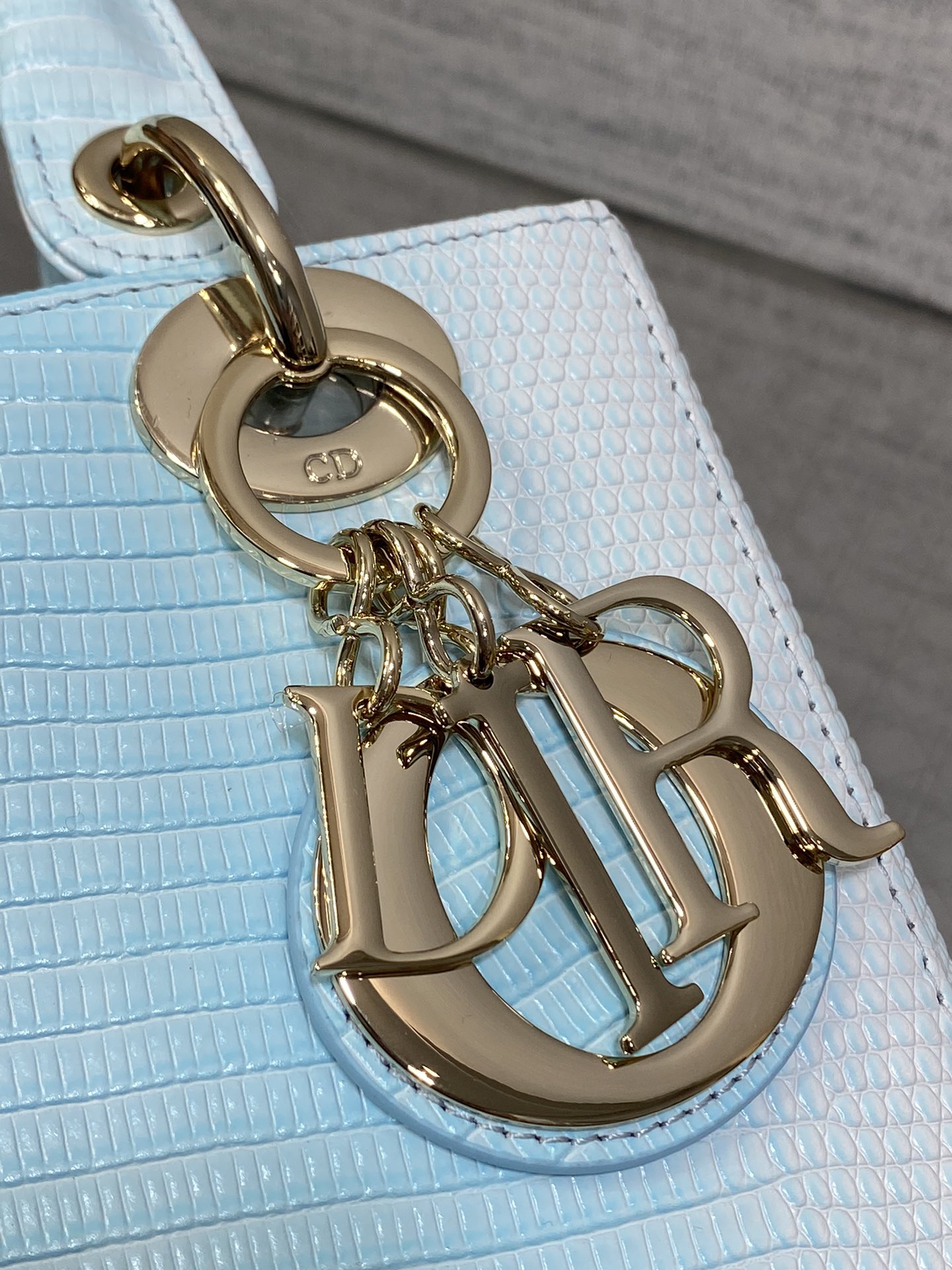 Dior Lady Dior four-grid rare lizard pattern handbag