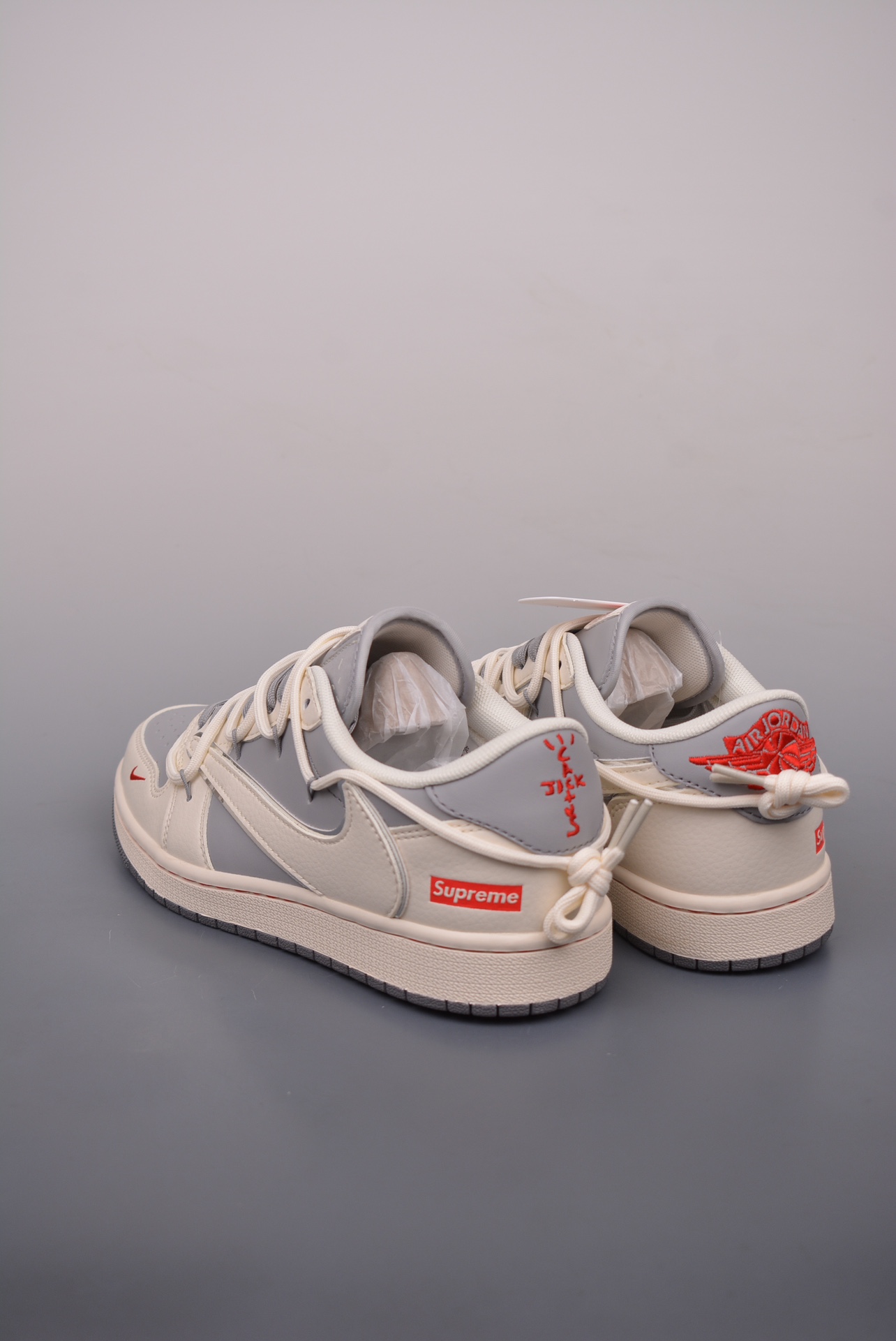 Supreme x Travis Scott x Nike Air Jordan 1 Low OG SP Beige Light Grey SJ0086-137