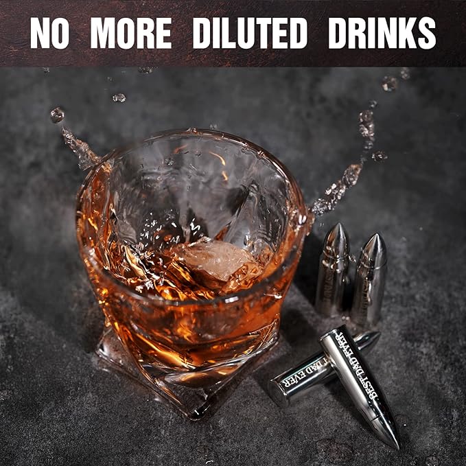 Father's Day Promotion 60% OFF 🥃 Reusable Bullet Whiskey Chilling Stones - Stainless Steel Chilling Rocks