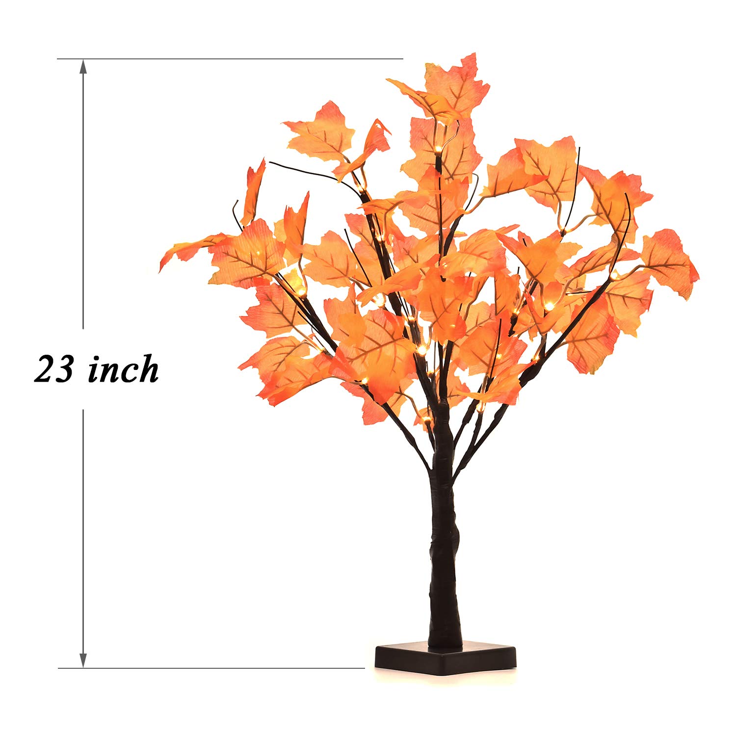 🍁Artificial Fall Lighted Maple Tree Decor - 🍂Fall Decorations for Halloween & Thanksgiving