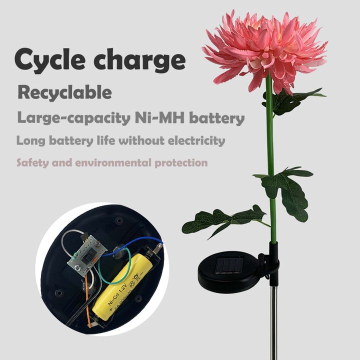 (🔥Last Day Clearance Sale-SAVE 50% OFF) Artificial Chrysanthemum Solar Garden Stake Lights-BUY 2 SETS FREE SHIPPING