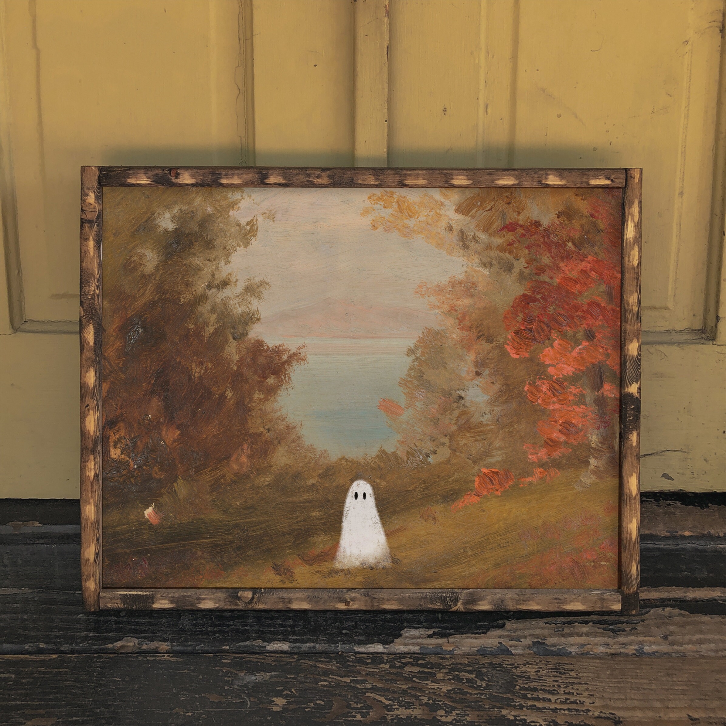 👻Cutest Ghost Painting With Frame