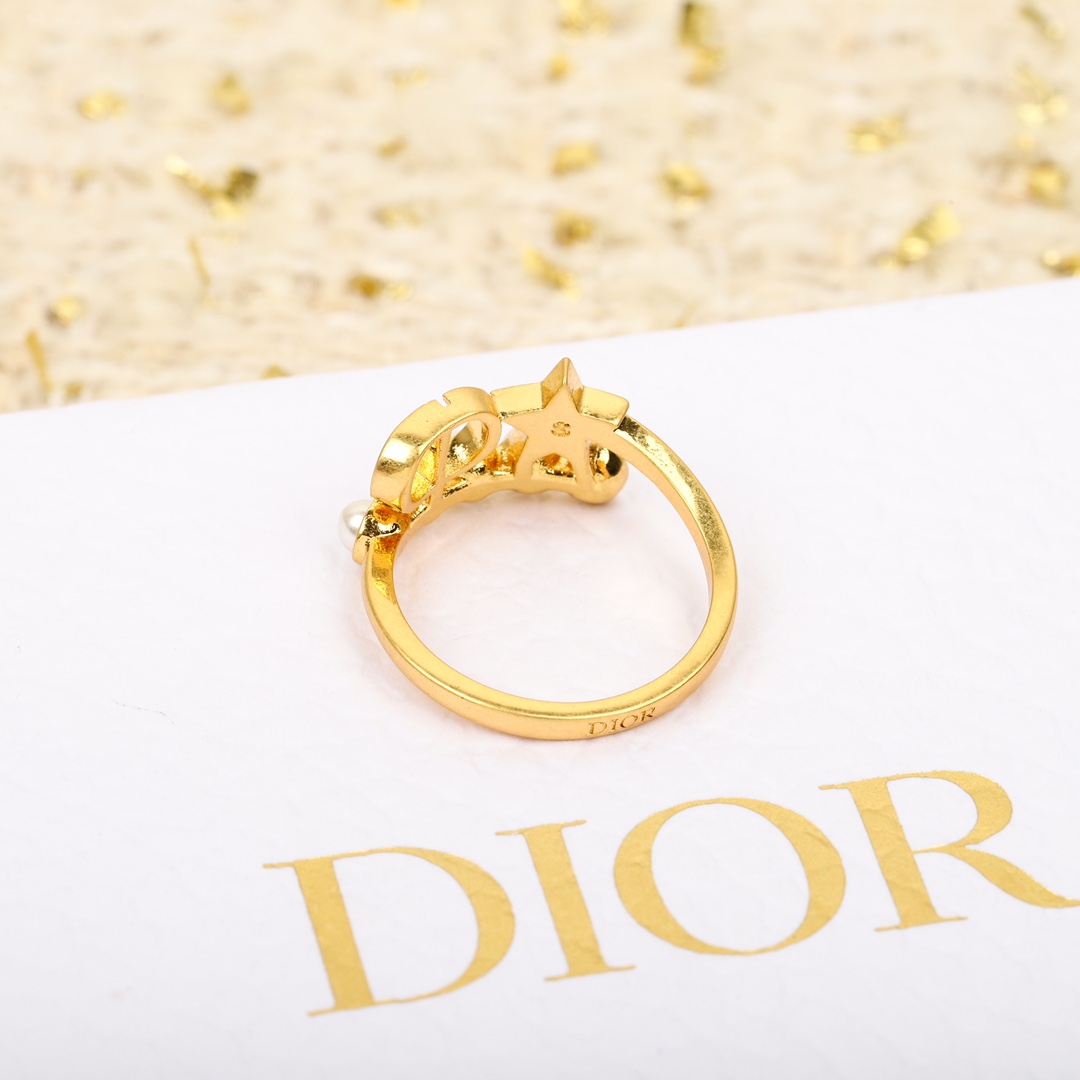 Dior Pentagram CD Pearl Ring