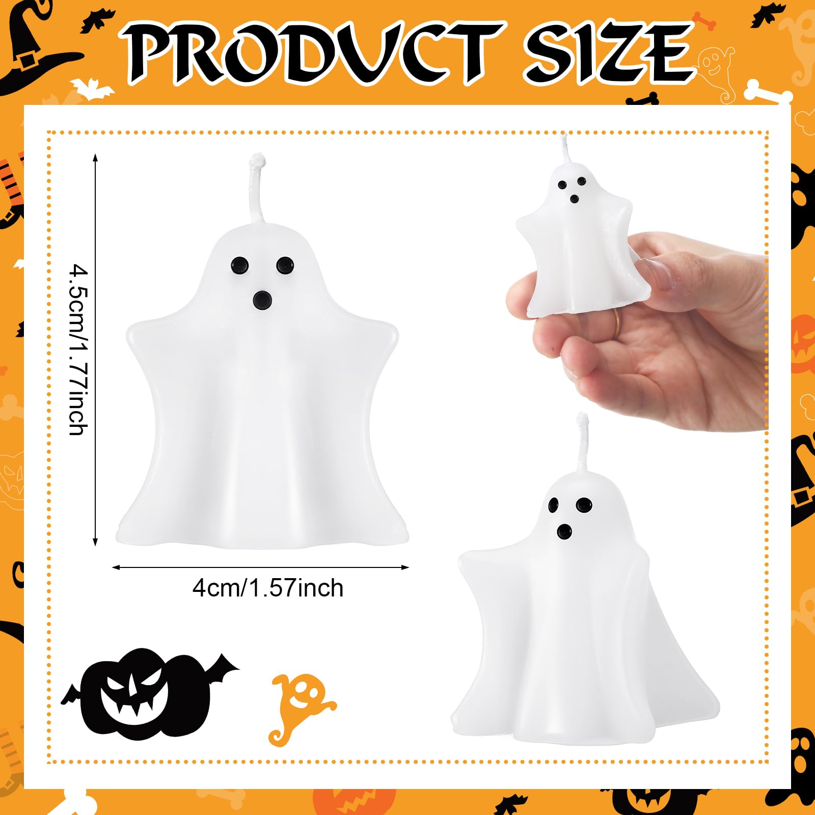 🔥ON SALE🔥 5 Pieces White Halloween Decor Candles👻