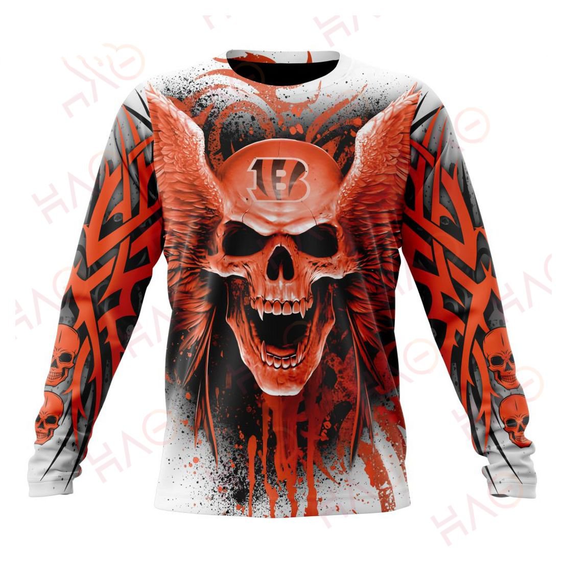CINCINNATI BENGALS 3D HOODIE SKULL ART