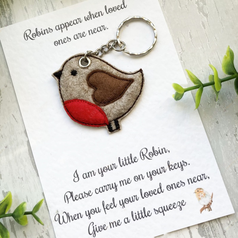 Pocket Hug| Felt Robin Keychain