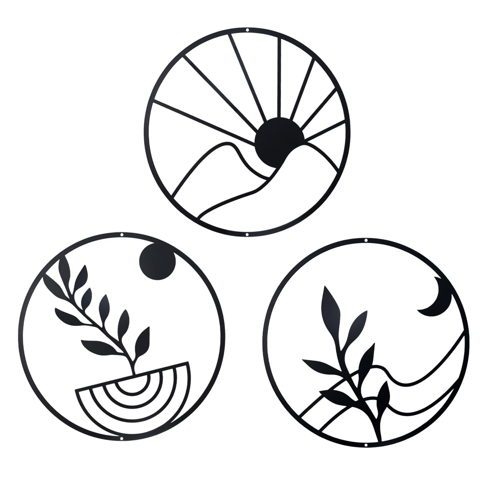 Elegant Metal Floral Wall Decor Set (3 Pieces)