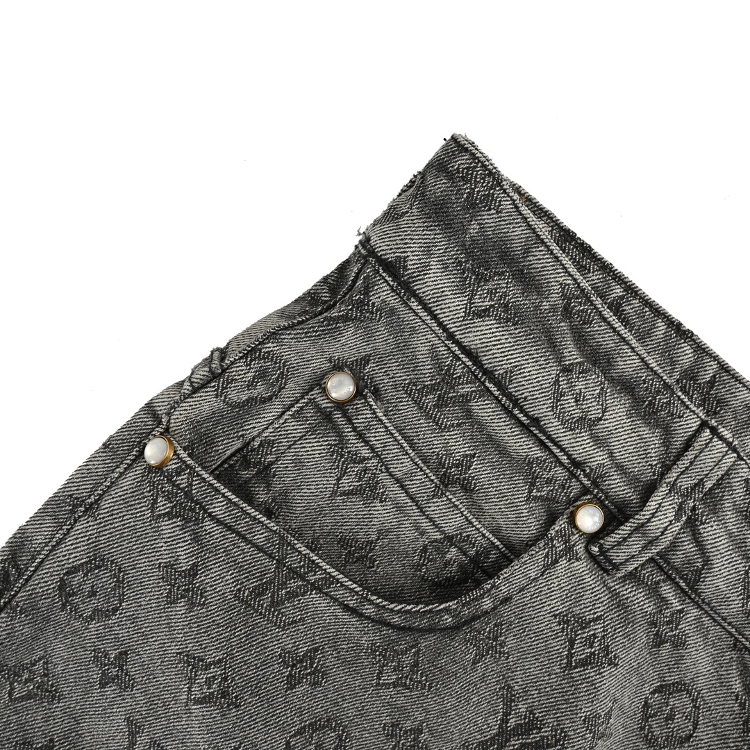 Louis Vuitton 24Fw Grey Monochrome Jacquard Jeans