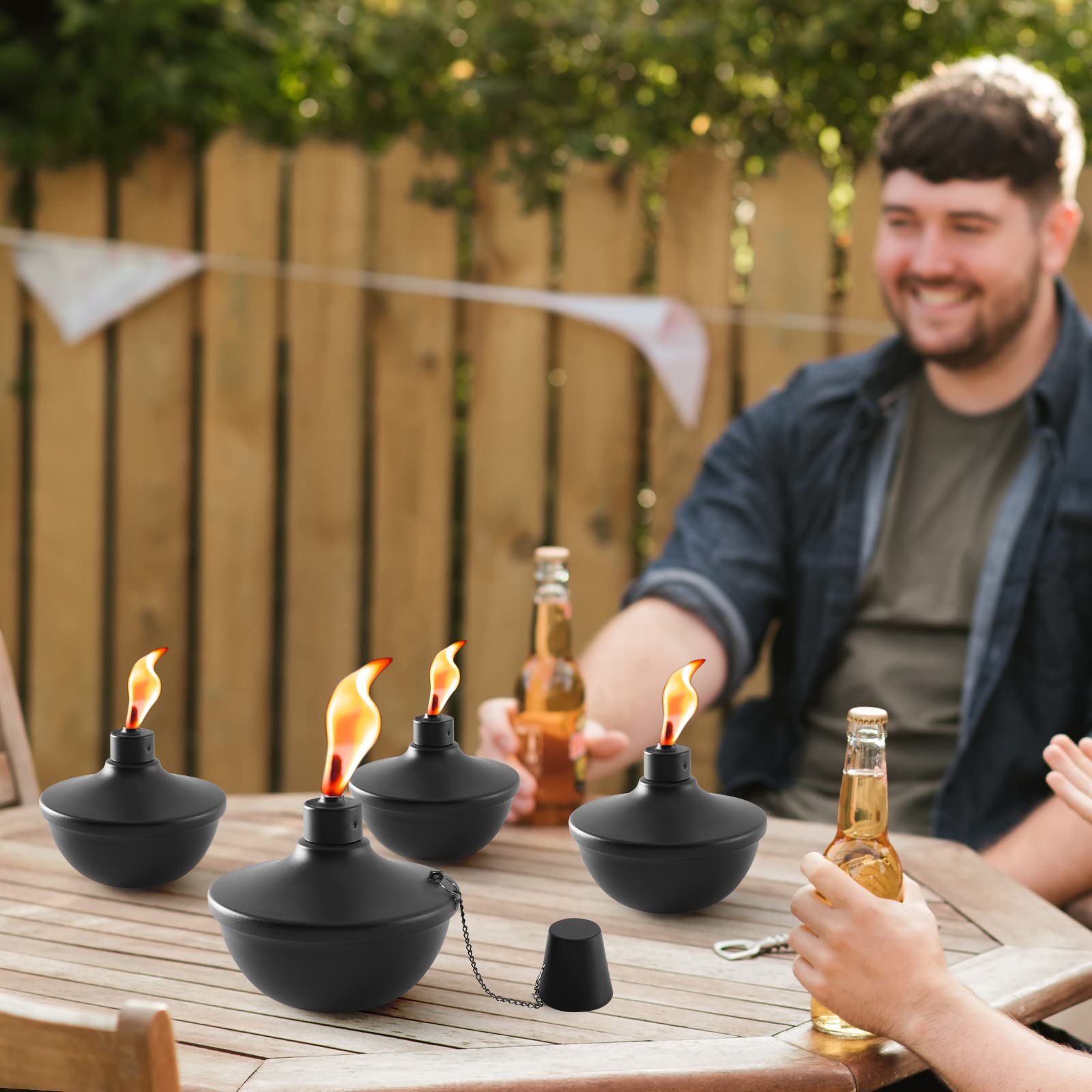 🔥Last Day 49% OFF🔥Metal Table Top Torches, 22oz Citronella Torches