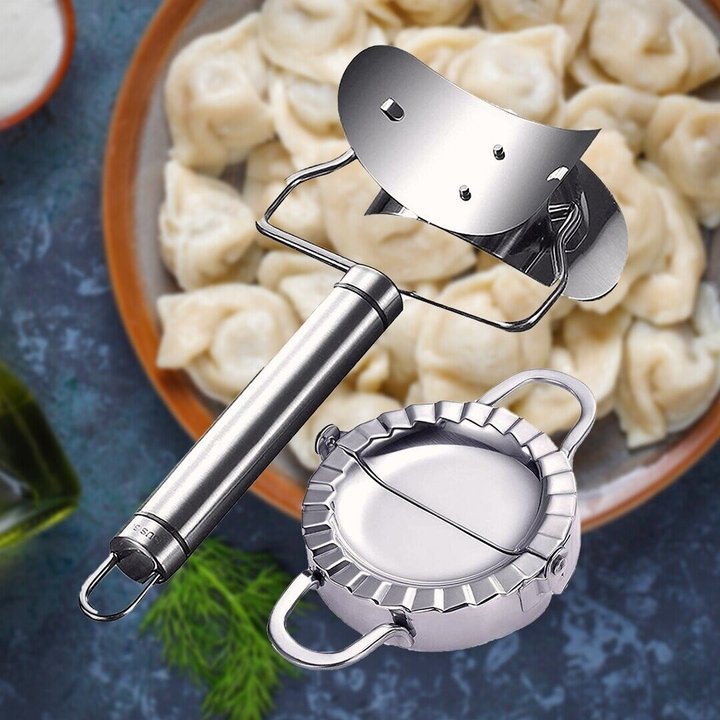 (🎇New Year Hot Sale)Stainless Steel Dumpling Mould Kit(SET OF 2PCS)-BUY 3 SETS  FREE SHIPPING