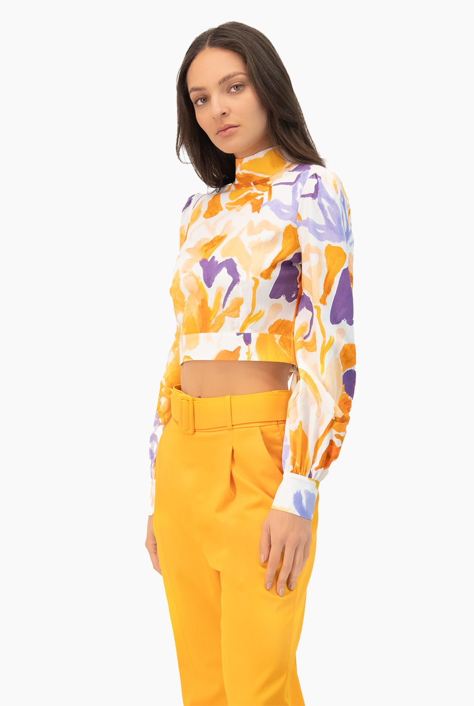 Blusa estampada con amarre