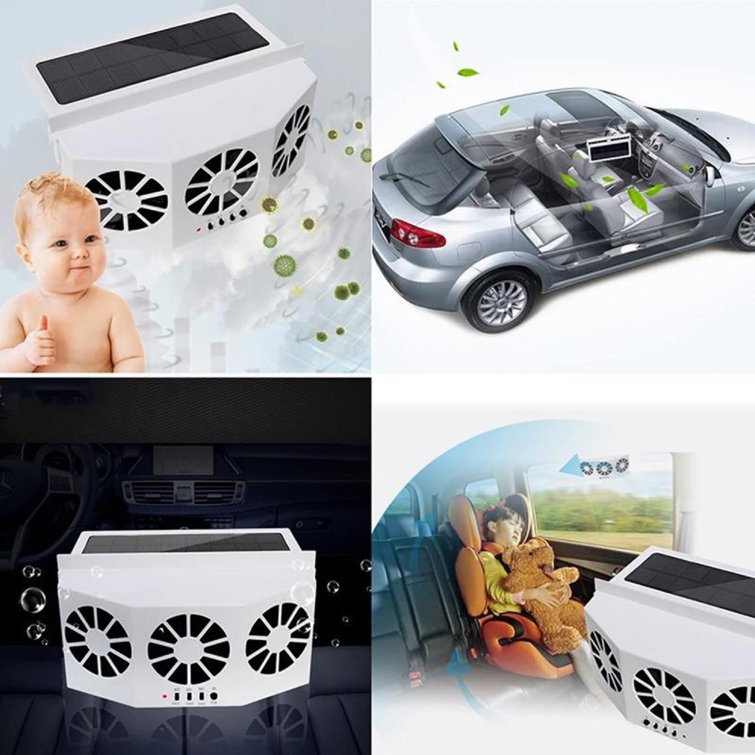 (🔥Last Day Promotion-SAVE 60% OFF)-Solar Powered Car Radiator-ventilating fan