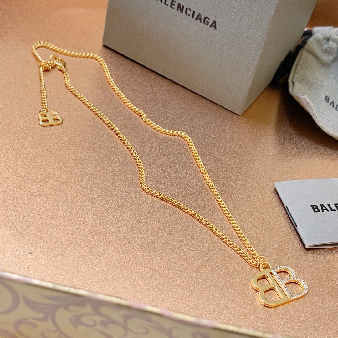 Balenciaga BB Diamond Chain Necklace