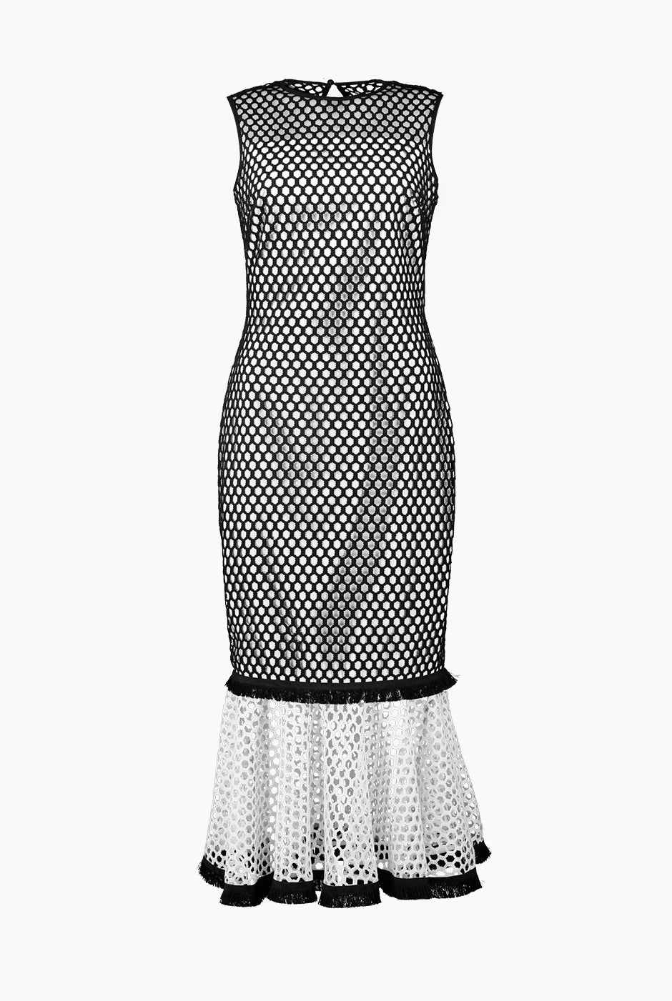 Vestido largo con tela de tipo red