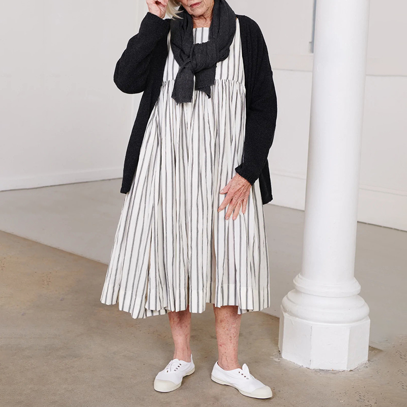 Comfortable Casual Striped Patchwork Loose Fitting Mini Dress