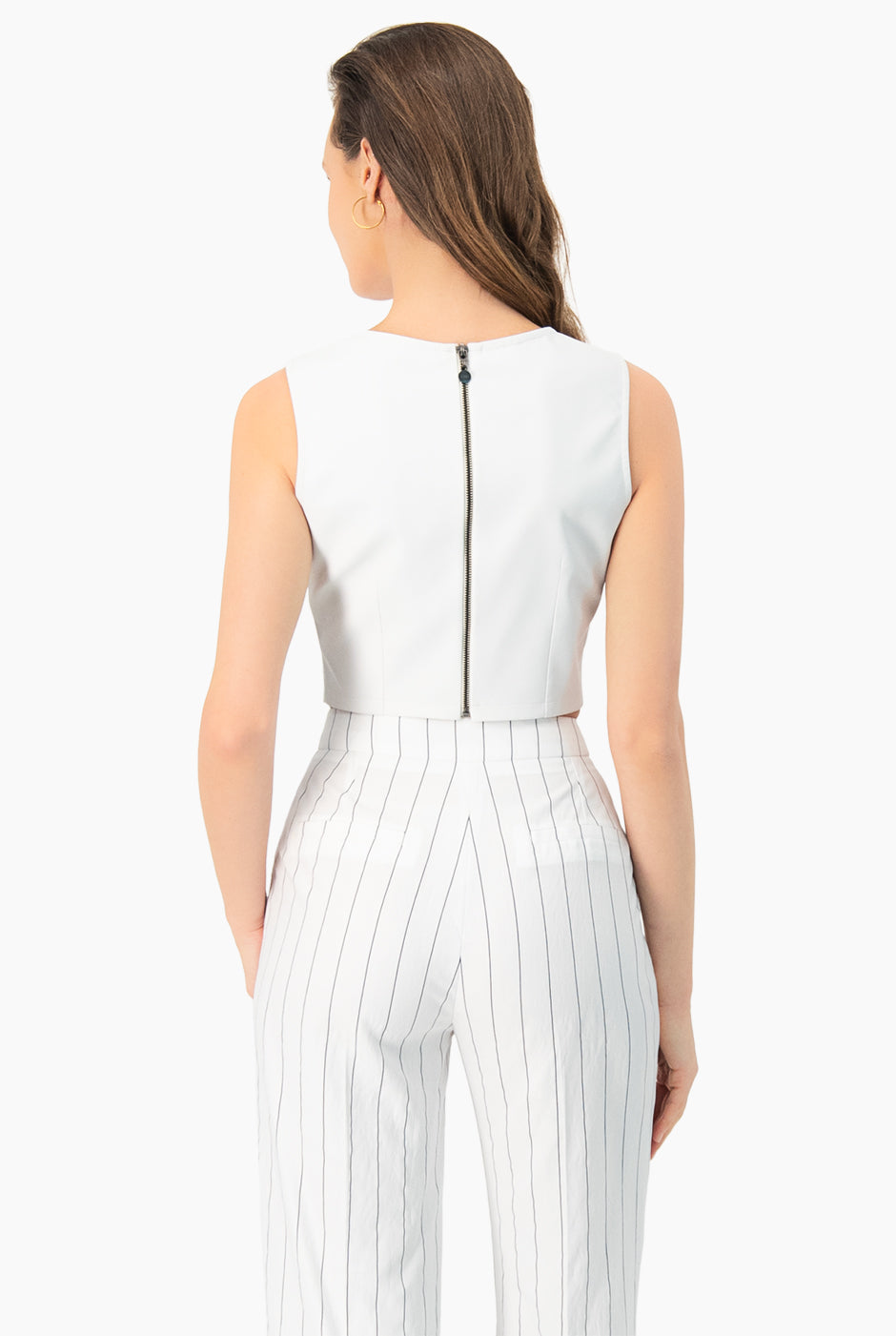 Top de cuello redondo y sin mangas