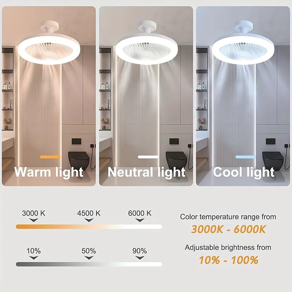 Fan Lamp E27 Screw Connection Fan Bedroom Lamp Household Stepless Integrated Fan Lamp