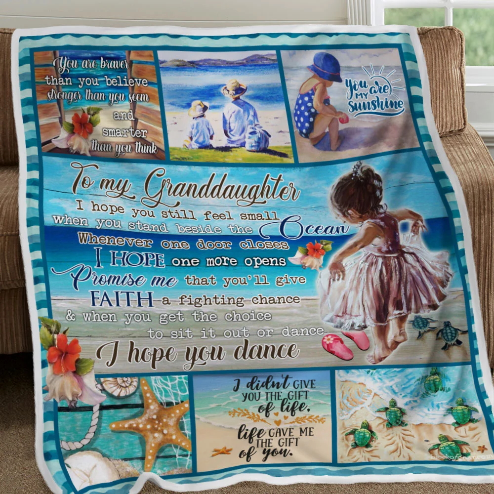 Grandma To Granddaughter, Beach Life Sofa Throw Blanket