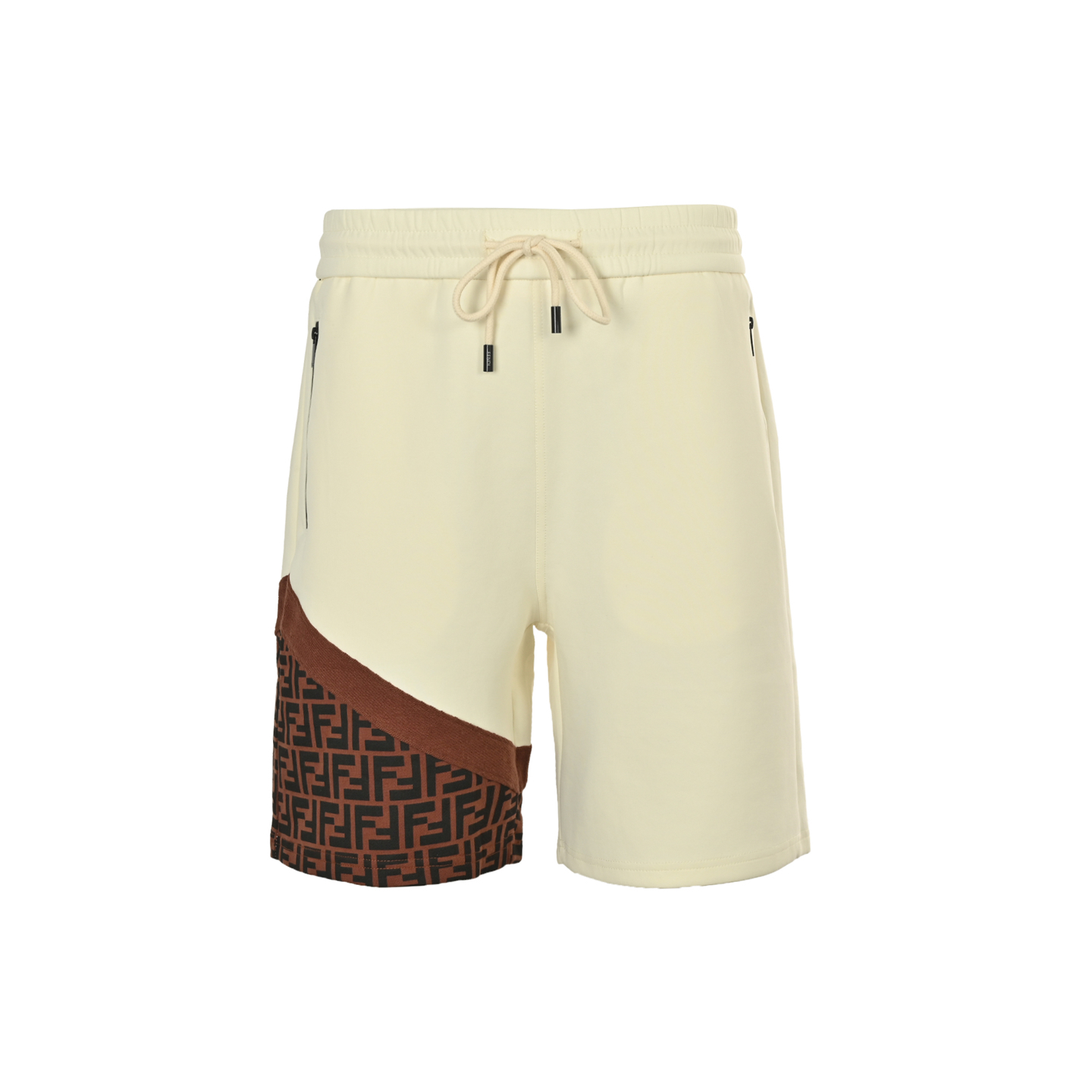 Fendi 25ss laminated zipper pockets with double F shorts
