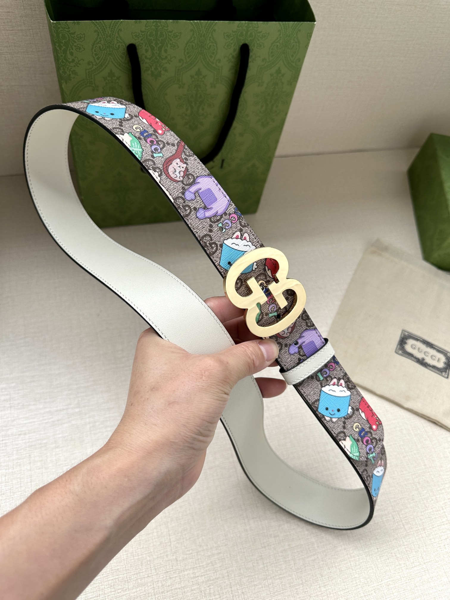 Gucci Marmont series printed leather belt width 3.8CM