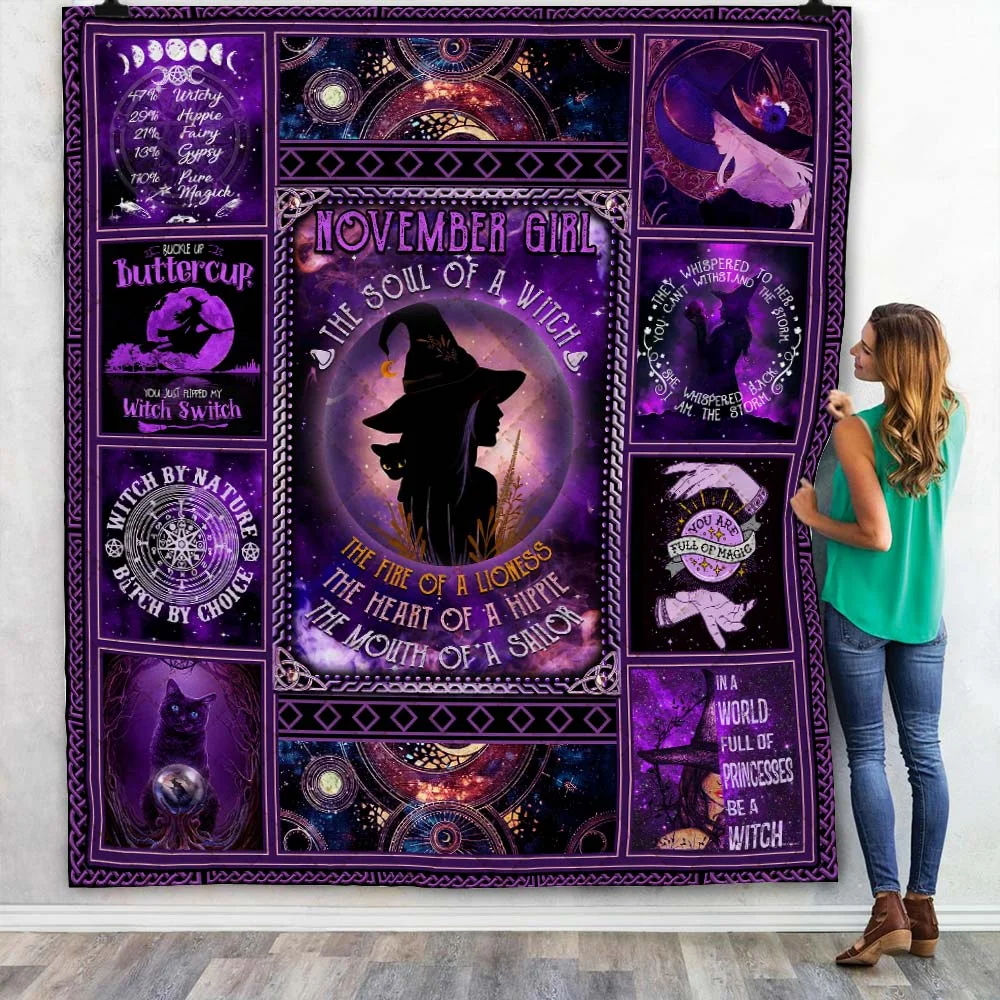 November Girl – The Soul Of A Witch Quilt Blanket
