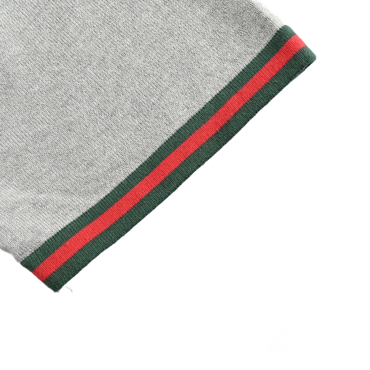 Gucci 25ss red and green striped silver thread knitted Polo short sleeve