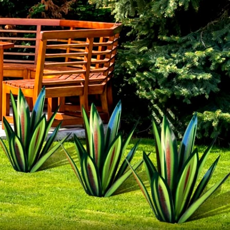 🔥Last Day 50% OFF🔥HandMade Painted Metal Century Plant🔥Buy 2 save 10% & Free Shiping