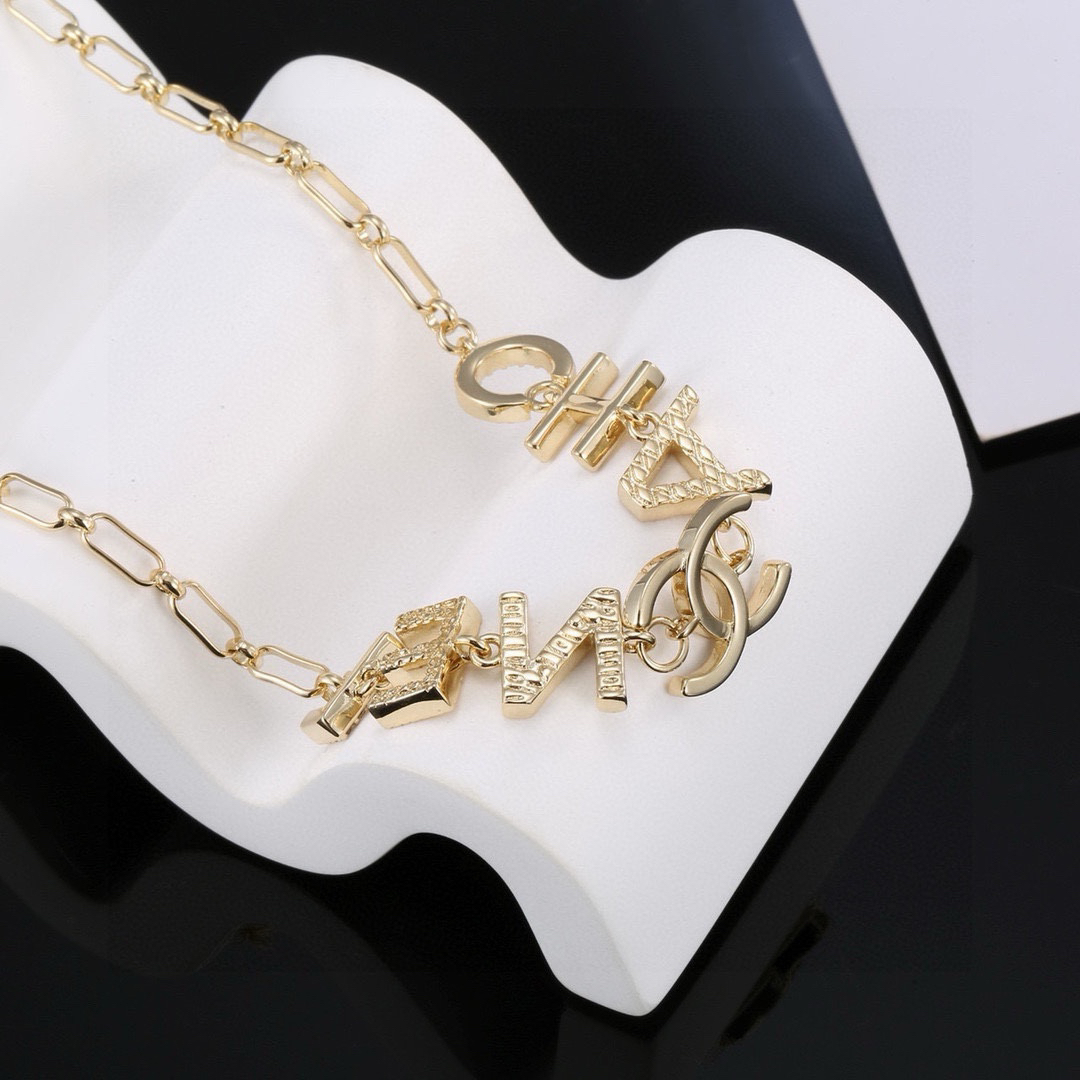 Chanel alphabet diamond bracelet necklace