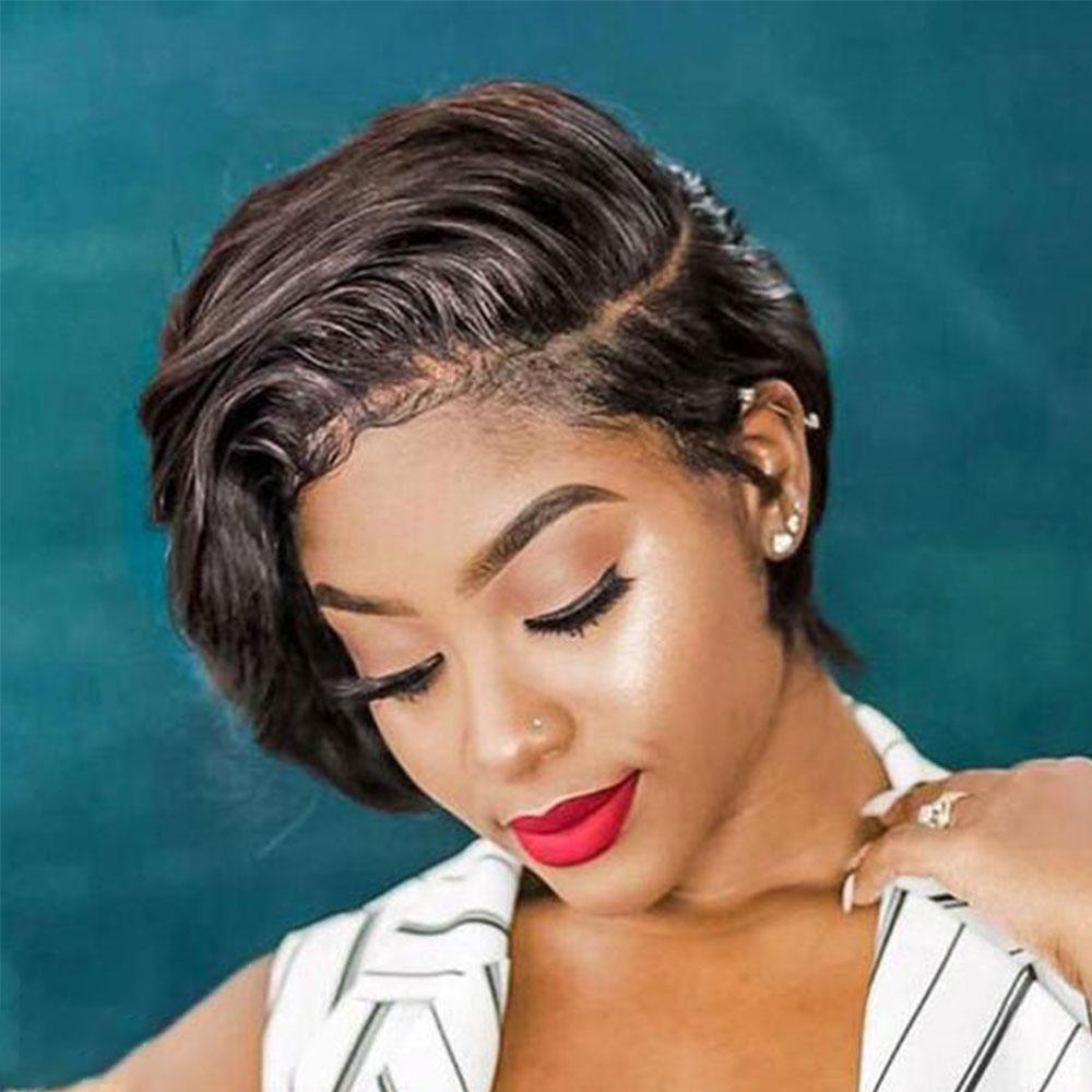 Luna A23 Feminine African American Short Straight Hair Wig