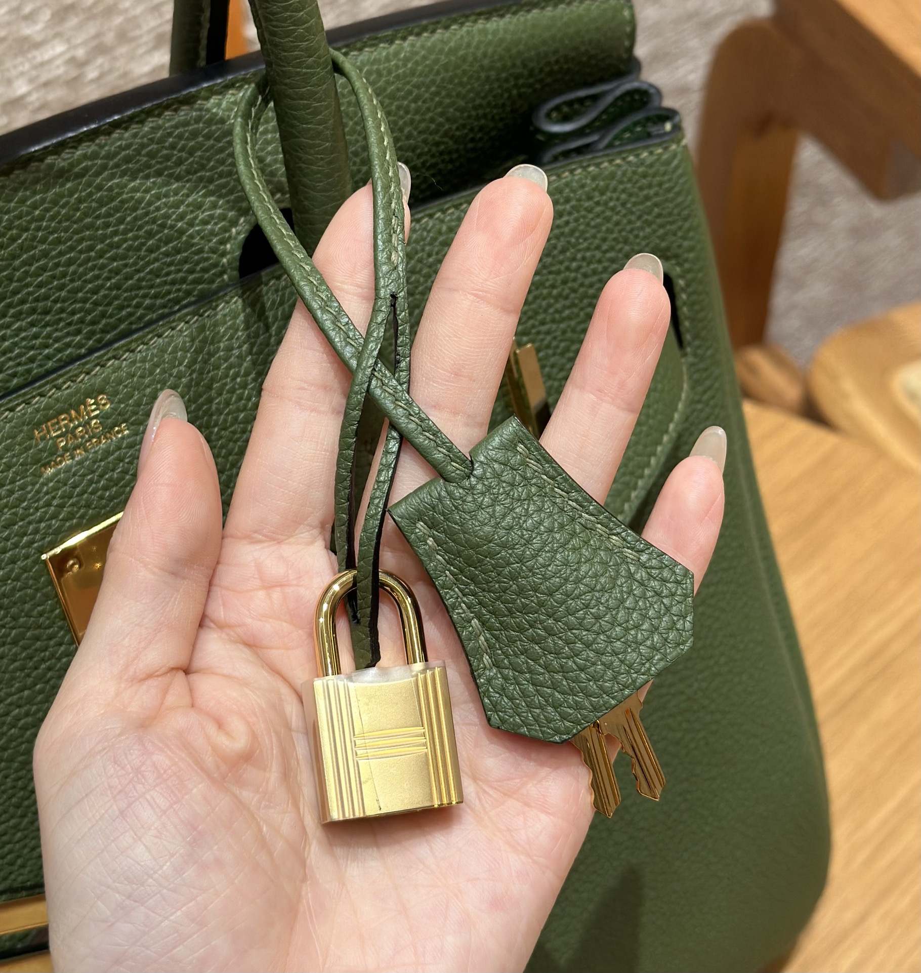 Hermès Birkin 61olive Green Handbag (Handmade to Order)