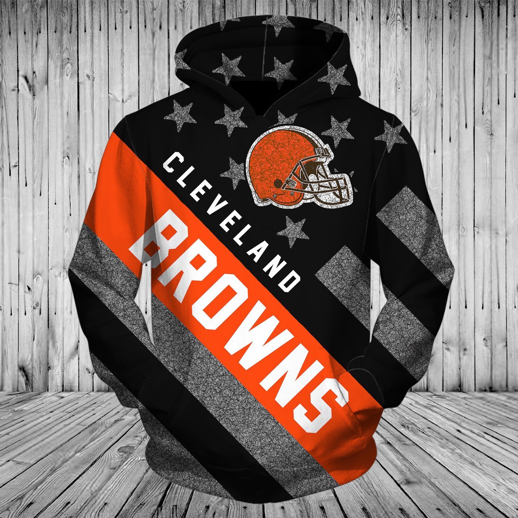 BROWNS HOODIE 3D FLAG52