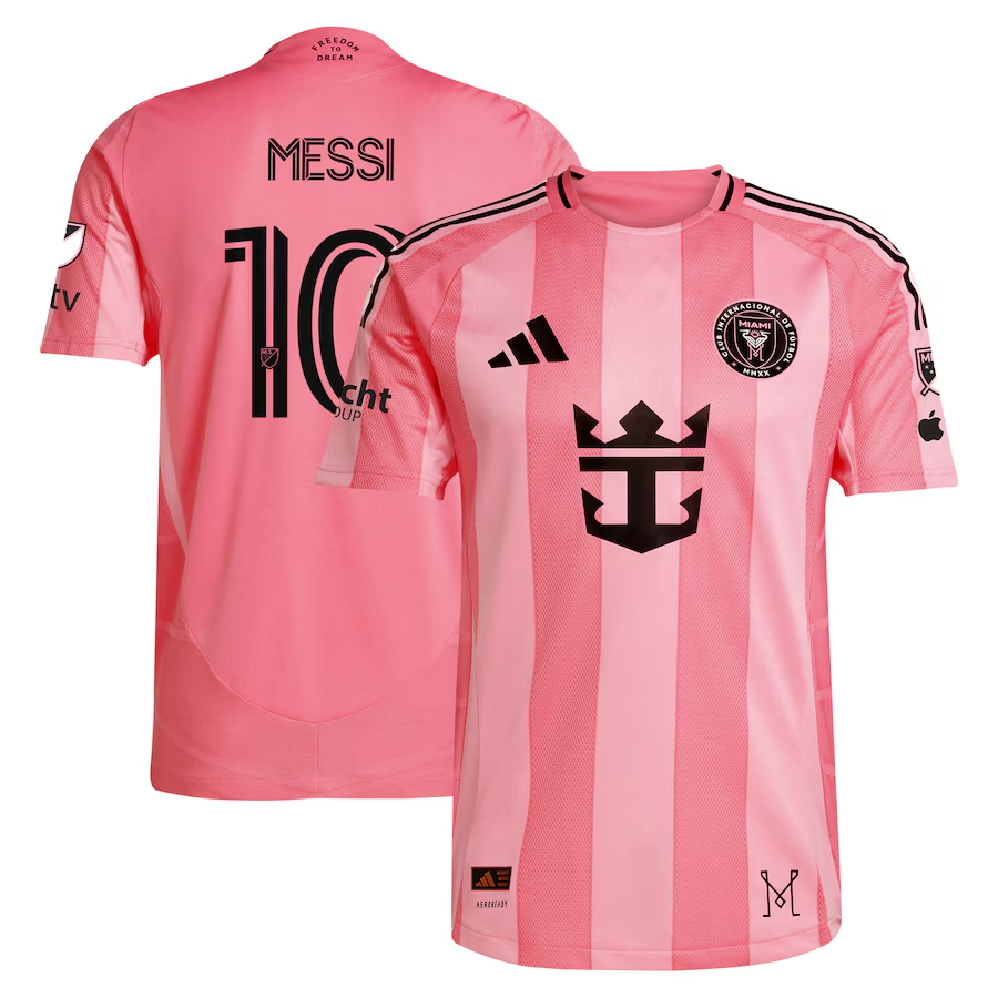 Lionel Messi Inter Miami CF adidas 2025 Euforia Authentic Player Jersey - Light Pink/Black