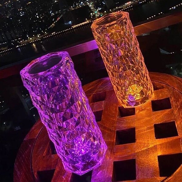 Crystal Desk Lamp Rose Lamp with Touch