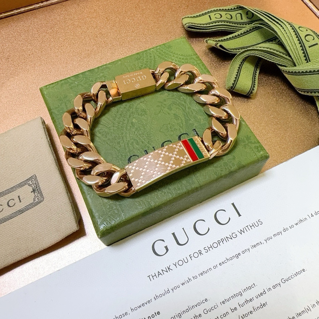 Gucci chain rose gold hand bracelet