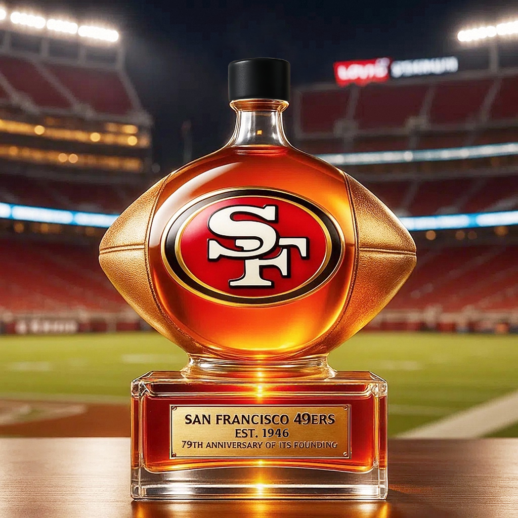 Gold Rush Glory, Gridiron Legacy——San Francisco 49ers Whiskey Bottle