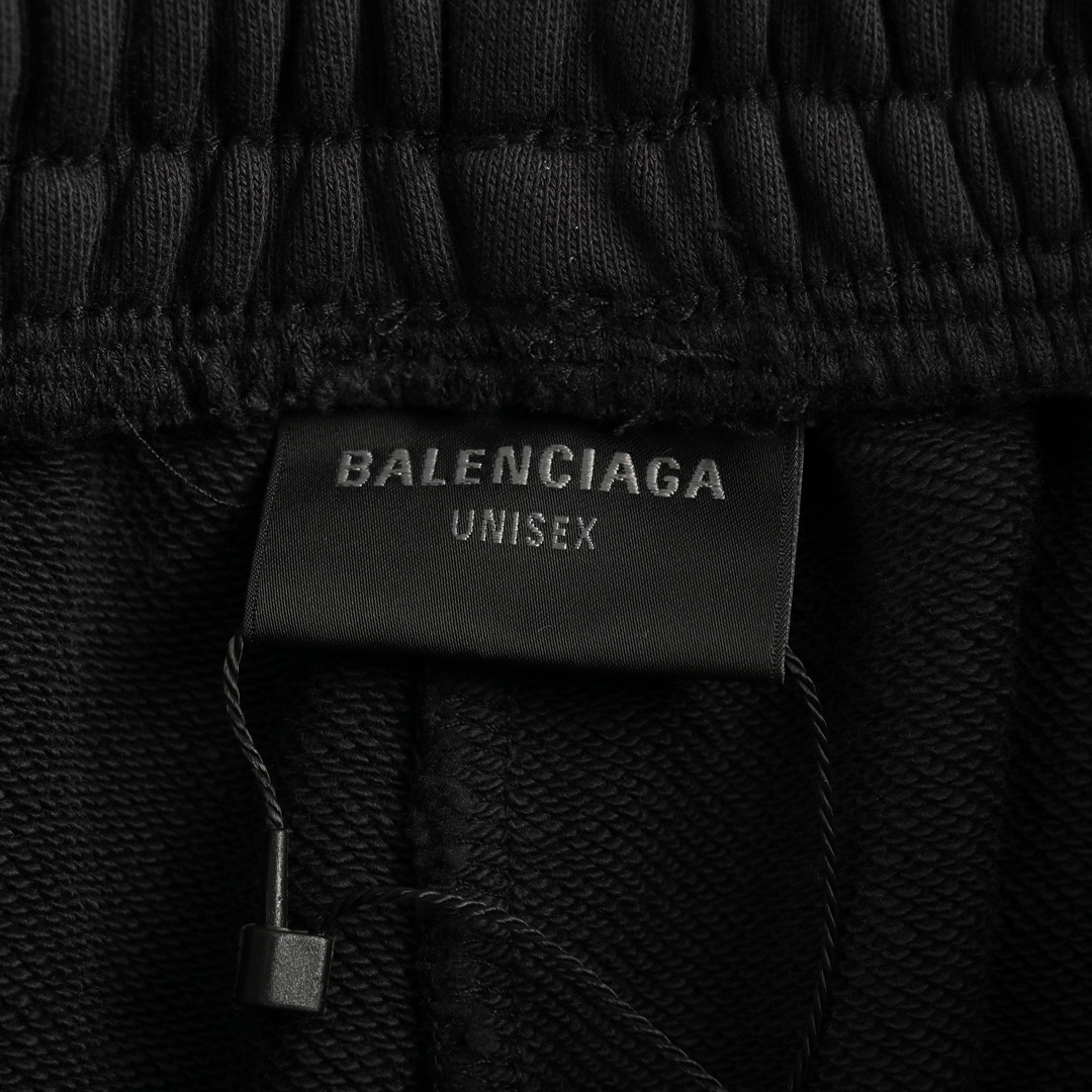 Balenciaga catwalk globe print washed distressed trousers