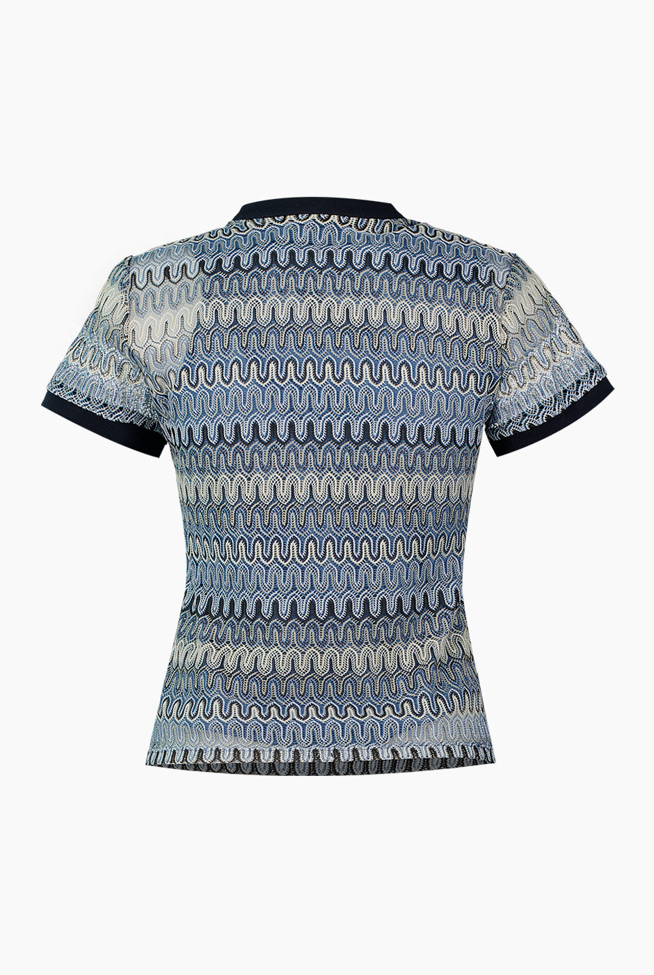 Blusa recta tejida azul