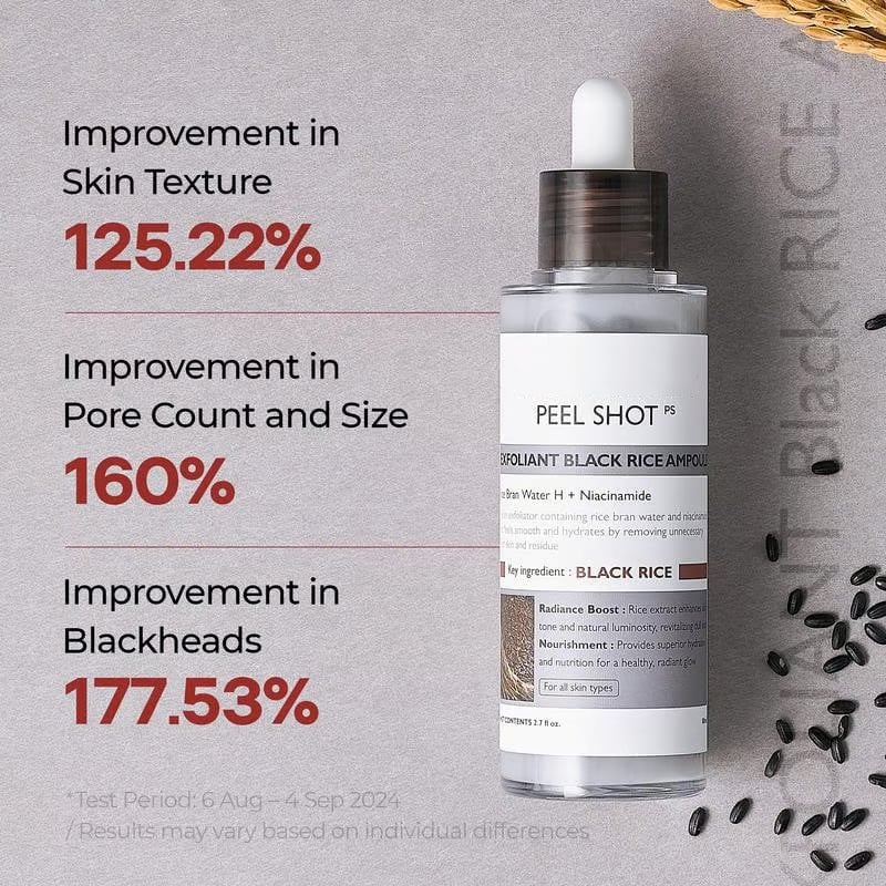 Peel Shot Glow Rice Ampoule Duo - Serums for Brightening, Exfoliating, and Moisturizing