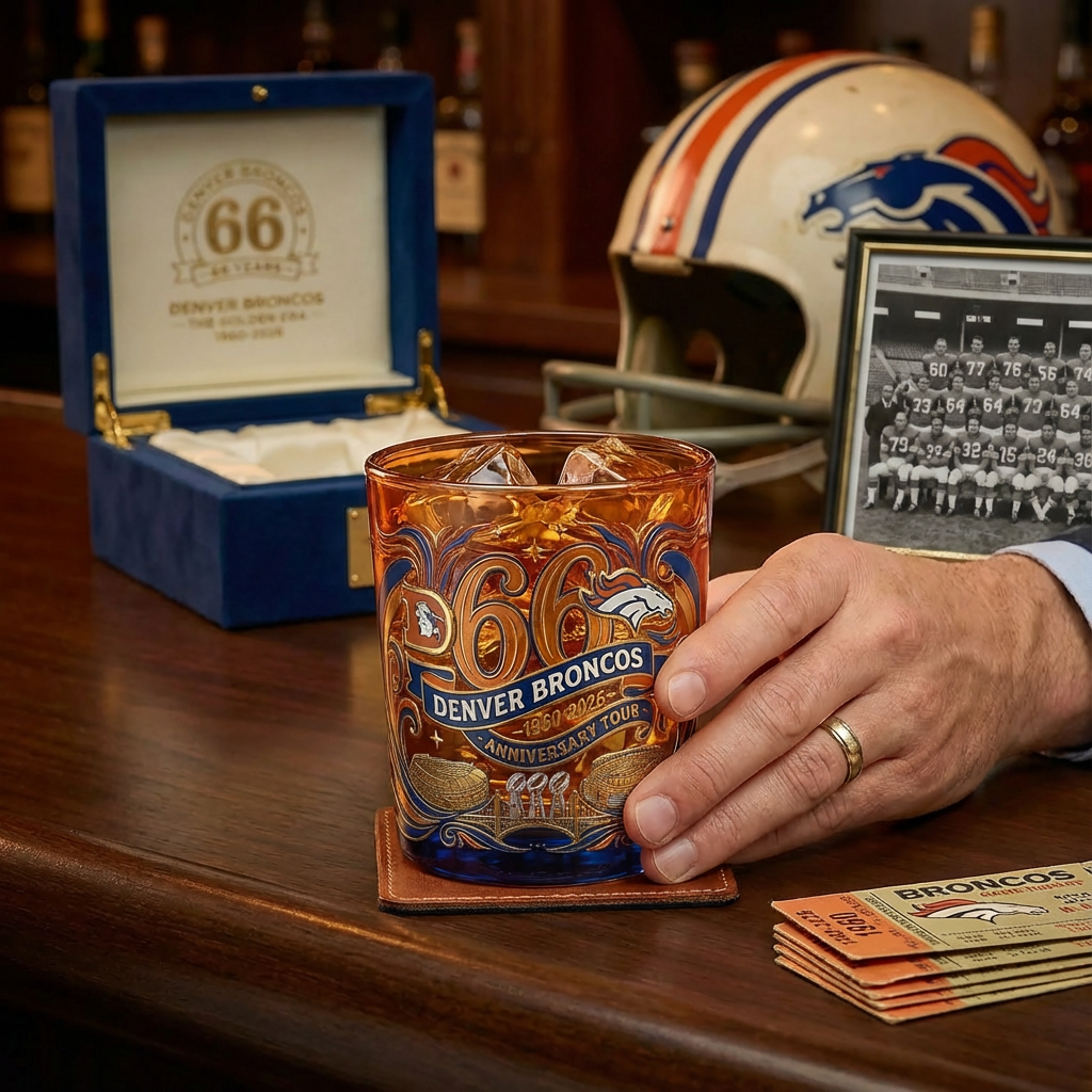 Denver Broncos 66th Anniversary Limited Edition Whiskey Glass