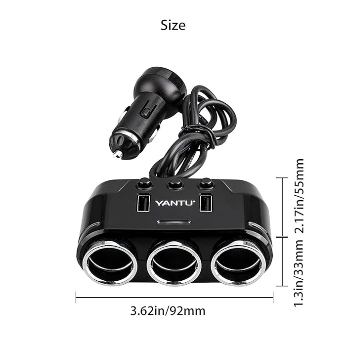 Car Charging Three Ports Cigarette Lighter