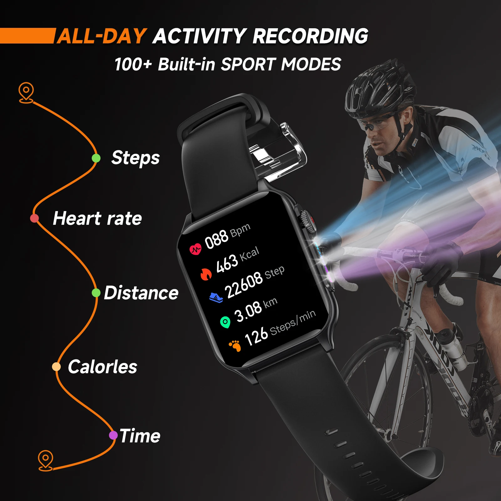 2024 New men's HD Bluetooth Call smartwatch Luminous LOGO1.96inch full screen touch 300Mah large battery for Huawei Xiaomi + box