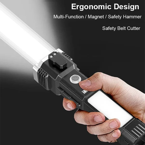 (🔥Last Day Promotion-SAVE 65% OFF)Rechargeable LED Multifunctional Portable Torch with Safety Hammer 70000 High Lumens-BUY 2 GET 10% OFF & FREE SHIPPING