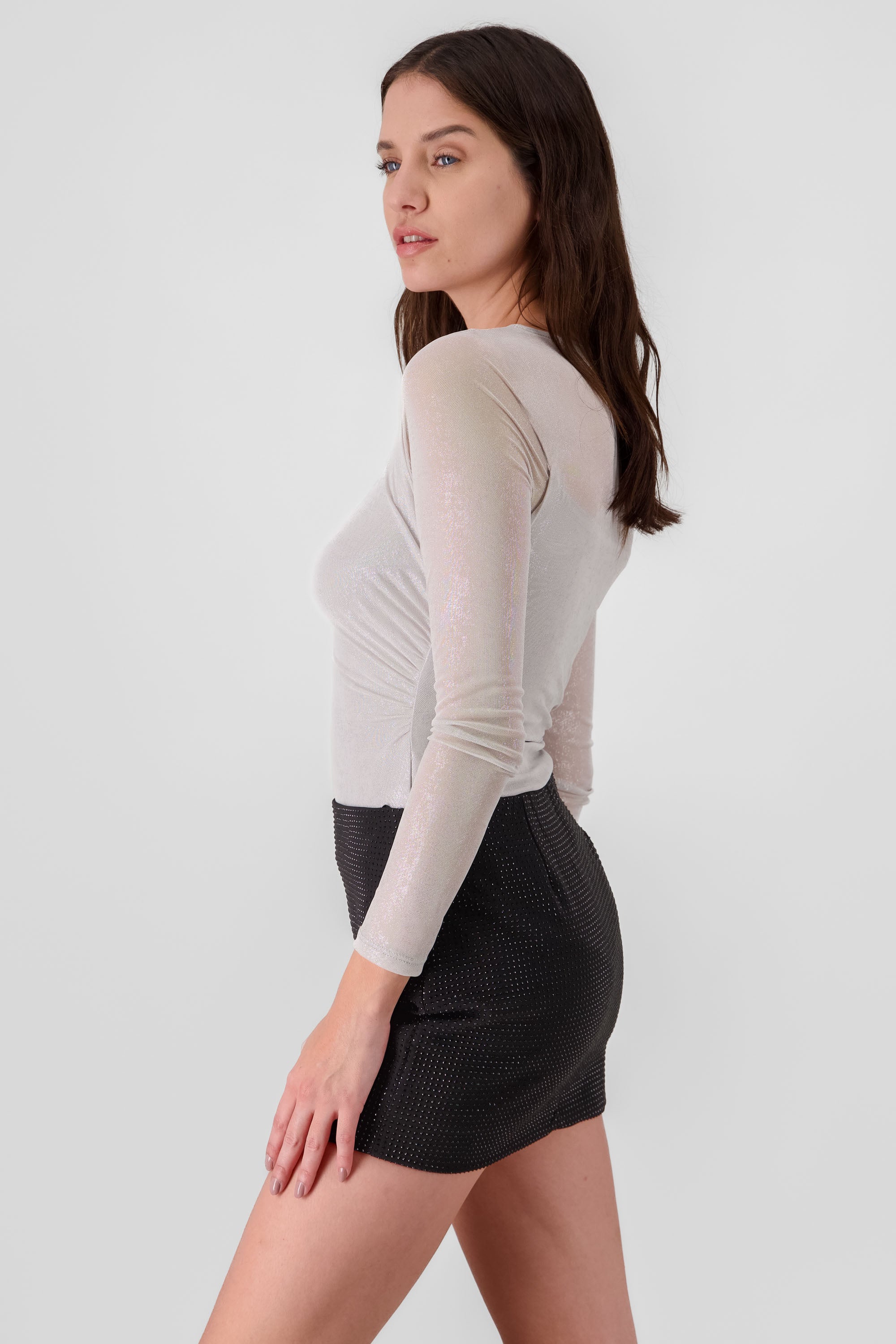 Long Sleeve Foil Bodysuit