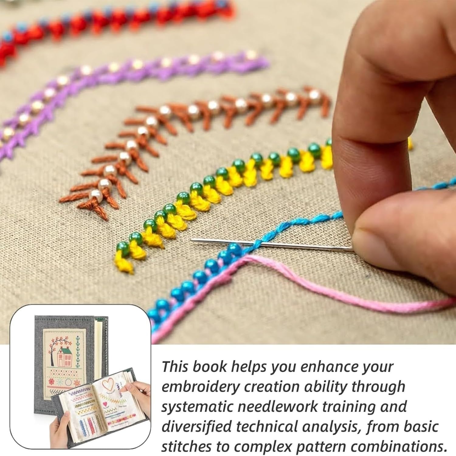 🎄2025 Christmas On Sale✨Embroidery Stitch Book With Sewing Tools