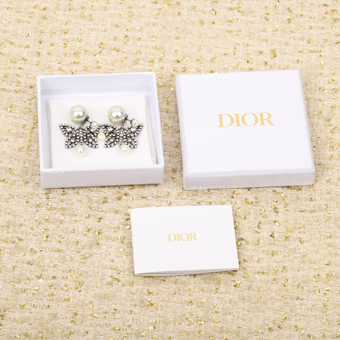 Dior Diamond Butterfly Earrings