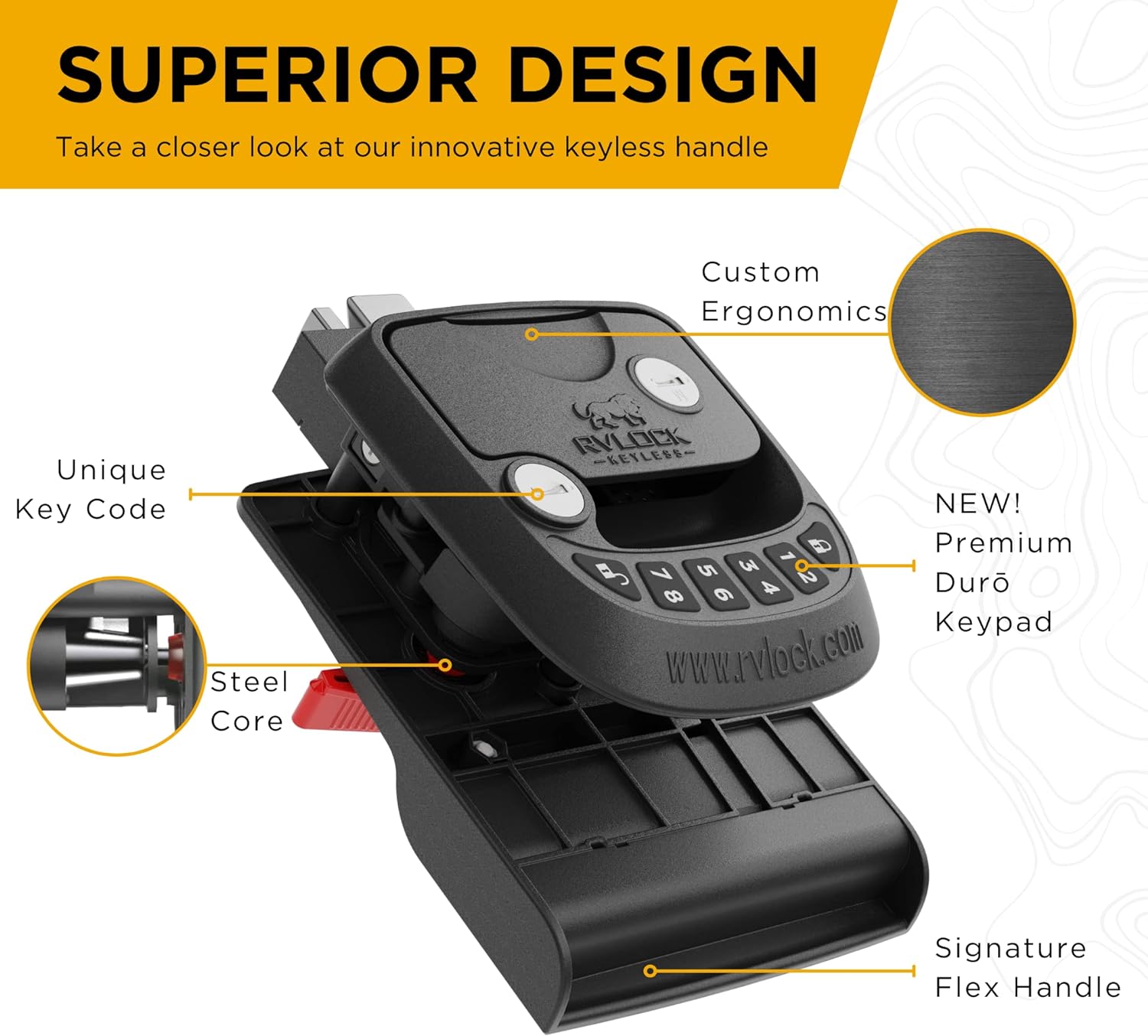 RVLock Compact and Key Fob Keyless Entry Keypad RV/5th Wheel Lock Accessories