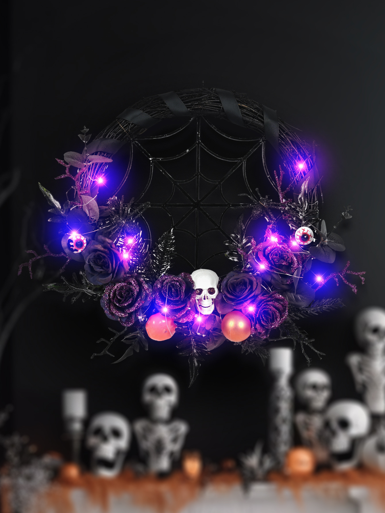 👻Halloween pumpkin skull wreath🎃
